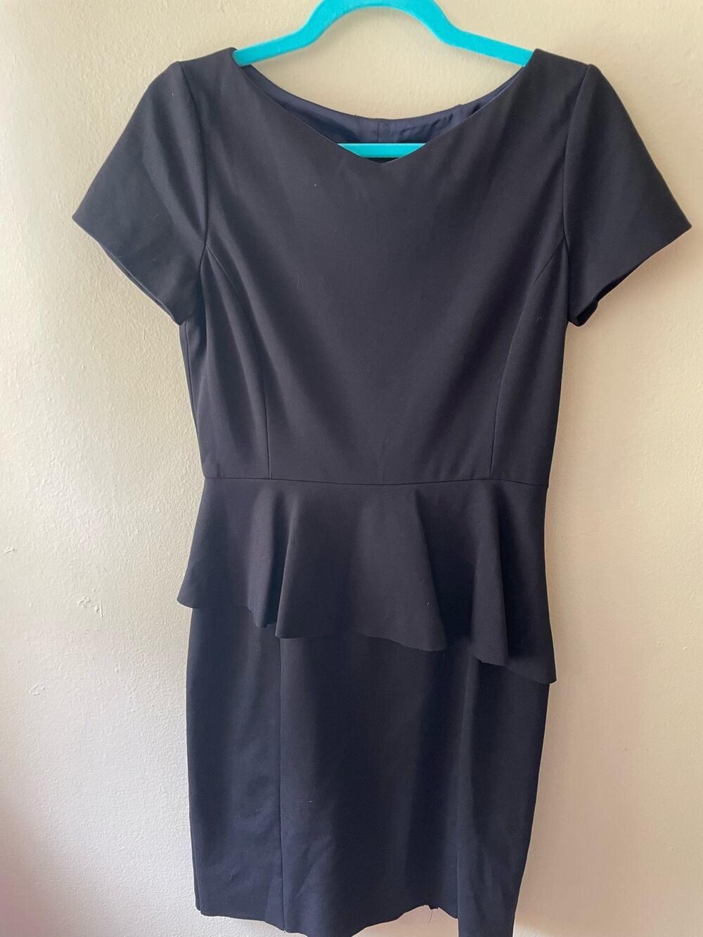Elie Tahari Black LBD Peplum Short Sleeve Dress